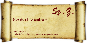 Szuhai Zombor névjegykártya